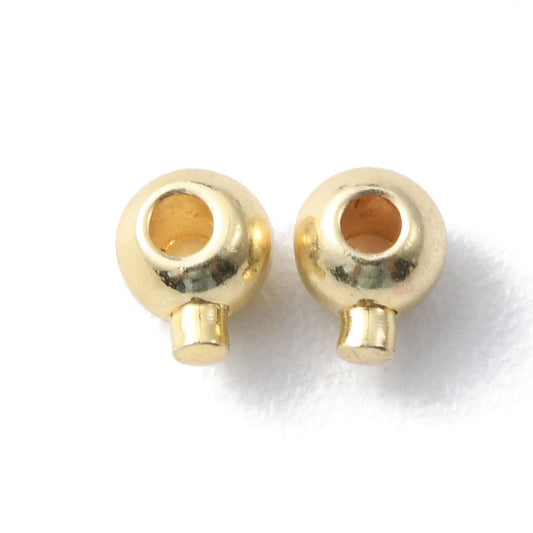 Round Brass Crimp Beads 4x3.5x3mm Gold or Platinum Plated 20 Pack | The Pink Bead Shop Canada