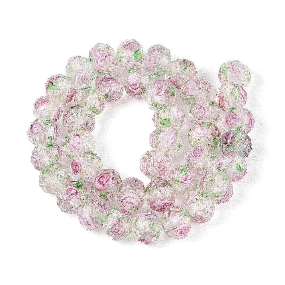 9–10mm Luminous Misty Rose Lampwork Glass Flower Beads | The Pink Bead Shop Canada