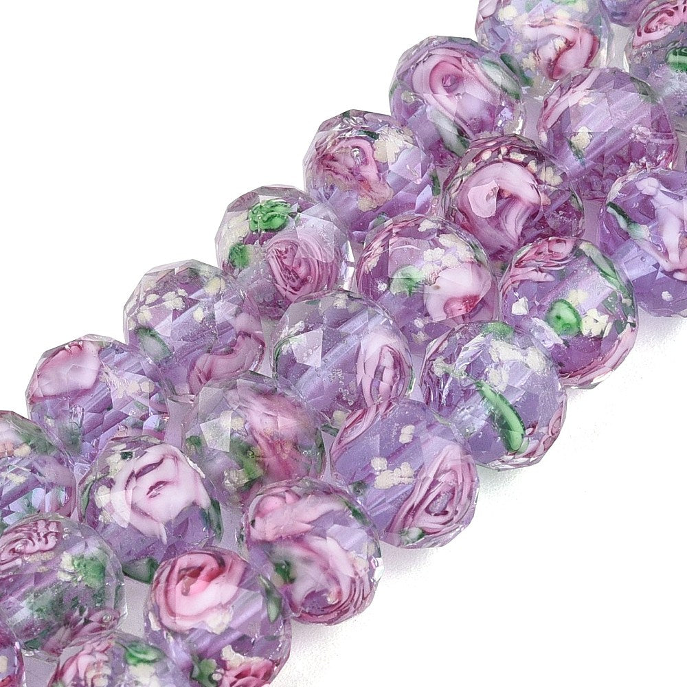 9–10mm Luminous Lilac Lampwork Glass Flower Beads | The Pink Bead Shop Canada