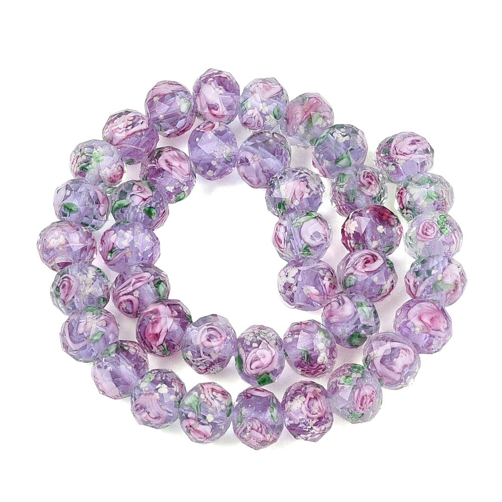 9–10mm Luminous Lilac Lampwork Glass Flower Beads | The Pink Bead Shop Canada
