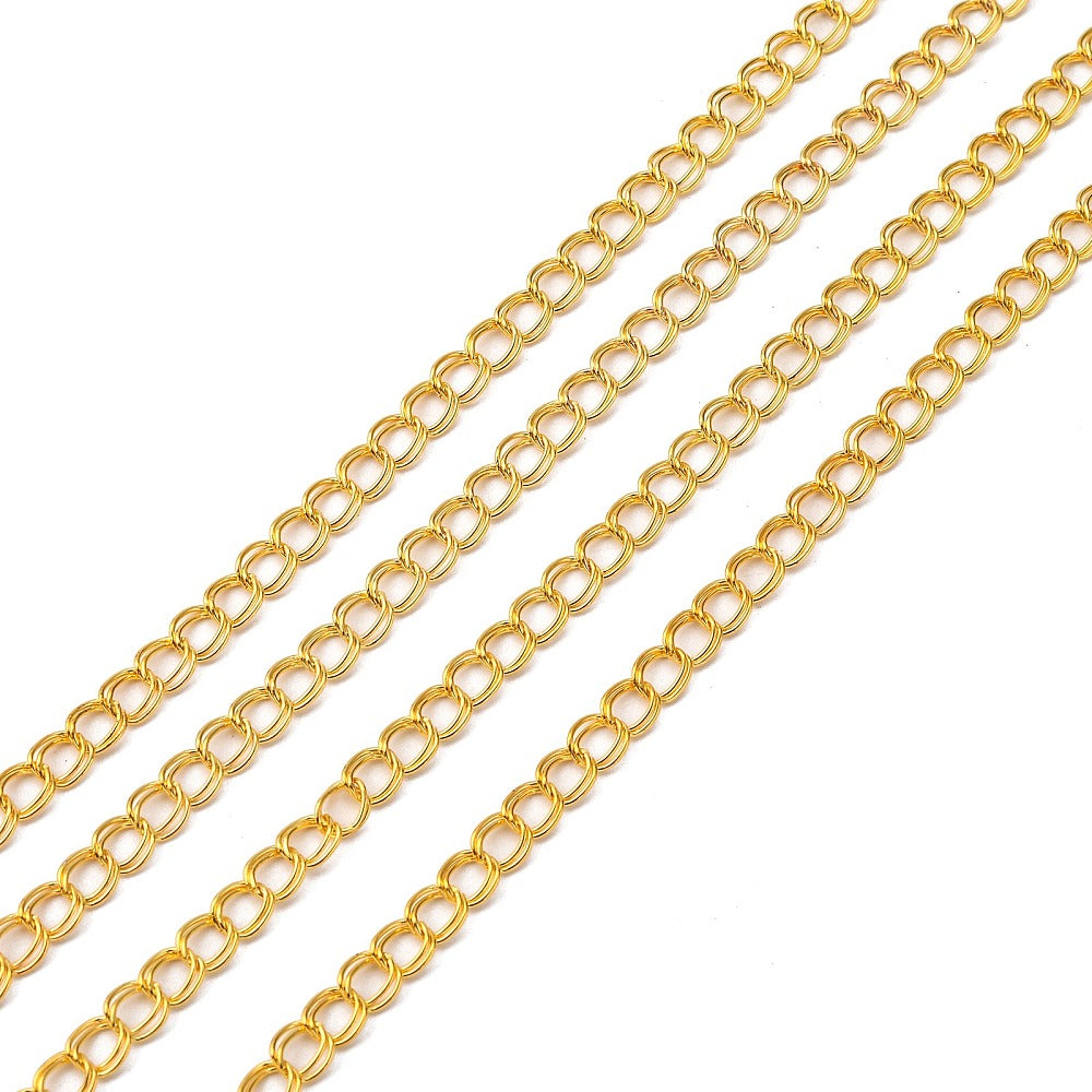 Gold Double Link Chain by the Metre | The Pink Bead Shop Canada