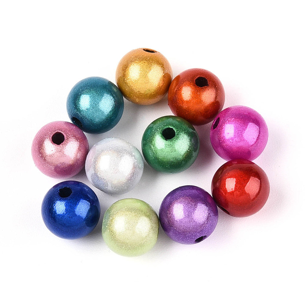 8mm Mixed Colour Miracle Acrylic Beads – Packs of 50 | The Pink Bead Shop Canada