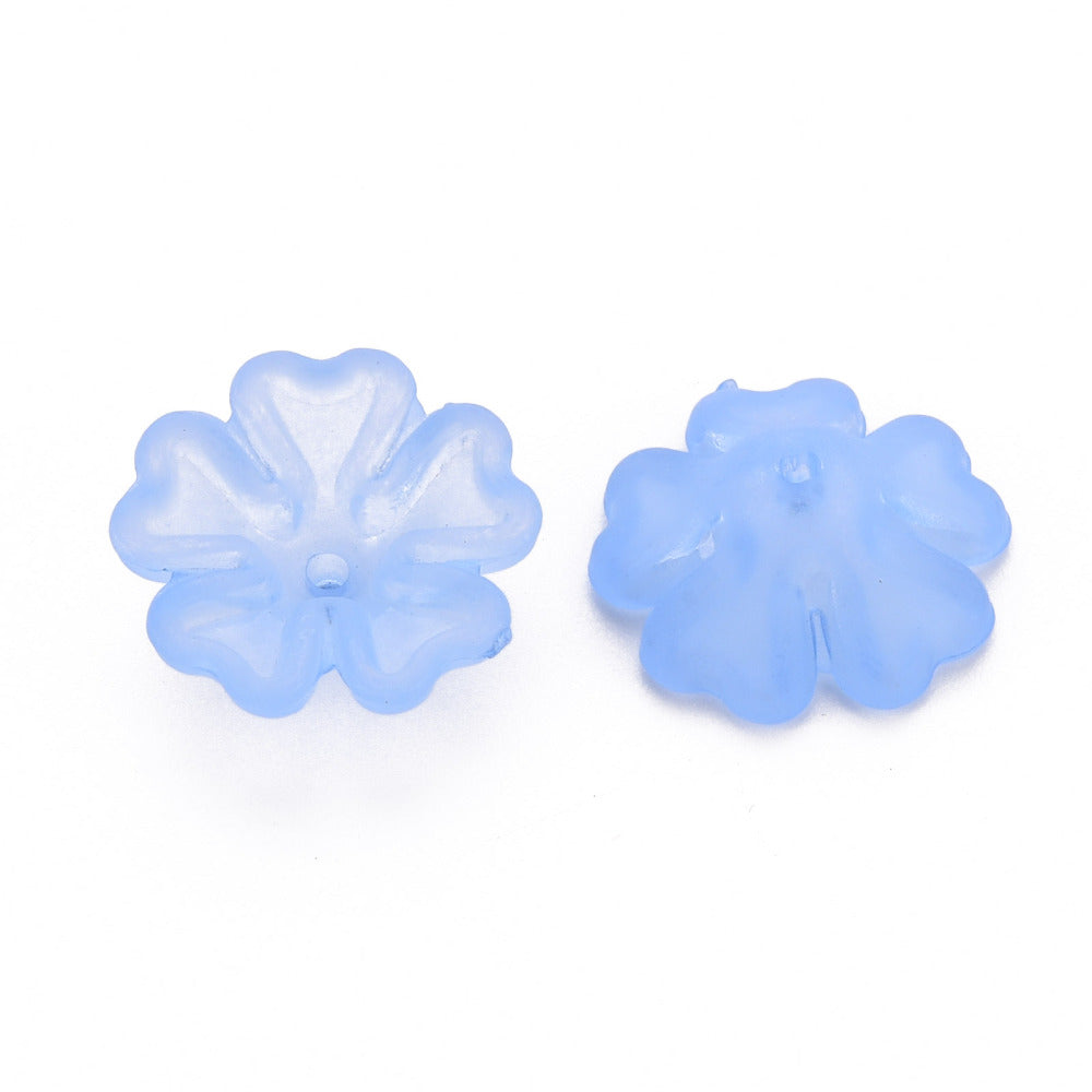 Bulk Frosted Acrylic Flower Bead Caps – Mixed Colors 16.5mm | The Pink Bead Shop Canada