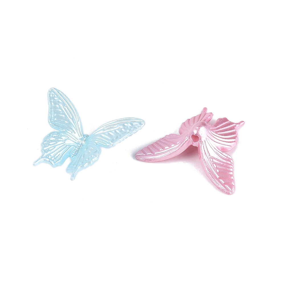 Glow-in-the-Dark Pearlized Butterfly Acrylic Beads – Mixed Colours – Bulk | The Pink Bead Shop Canada
