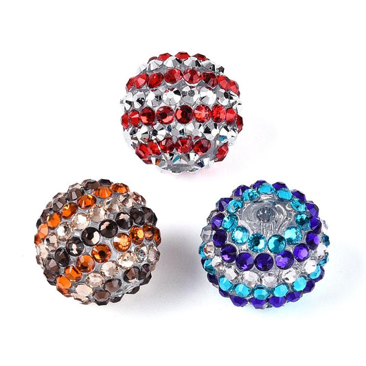 Rhinestone Resin Beads 18-20mm | Individual Colors | The Pink Bead Shop Canada