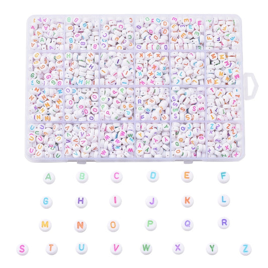 Pastel Acrylic Alphabet Bead Box – A–Z Letters 7mm | The Pink Bead Shop Canada