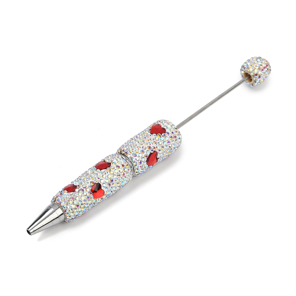 Polymer Clay Rhinestones Ball-Point Pen, Beadable Pen