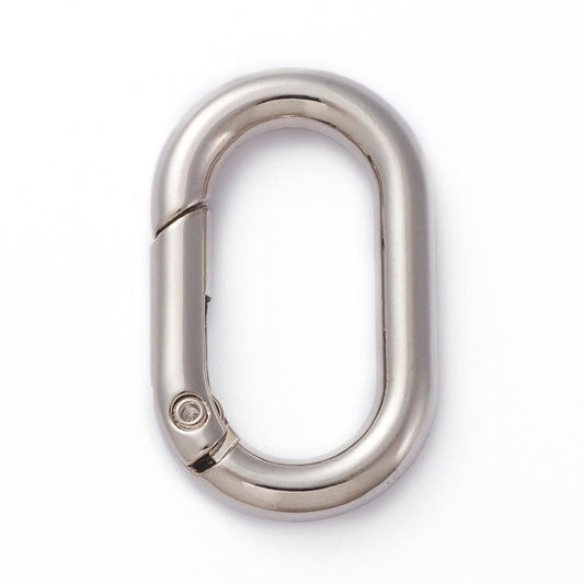 Oval Keychain Clasps – Electroplated Alloy, Platinum & Golden, 25×12mm Inner Diameter 2PK The Pink Bead Shop