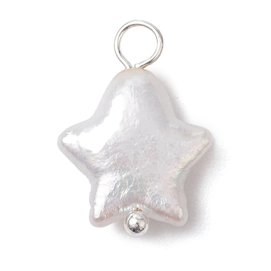 Natural Nucleated Baroque Keshi Pearl Star Pendant – Silver Plated Loop (15.5mm) The Pink Bead Shop