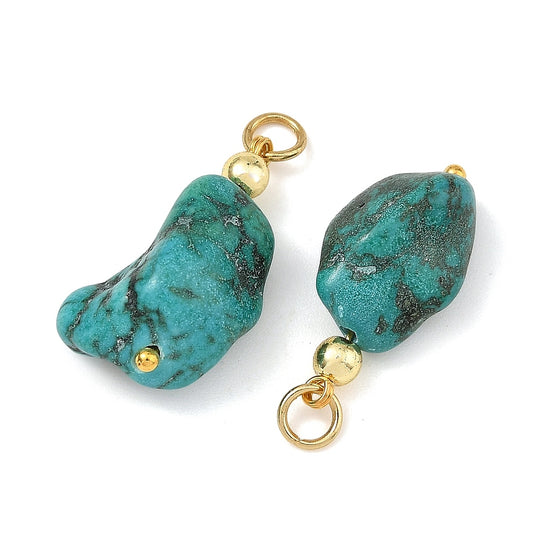 Dyed Natural Magnesite Nugget Pendant – Gold Bail | The Pink Bead Shop Canada