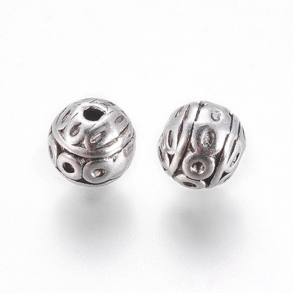 Antique Silver Star Spacer Beads 10 Pack | The Pink Bead Shop Canada