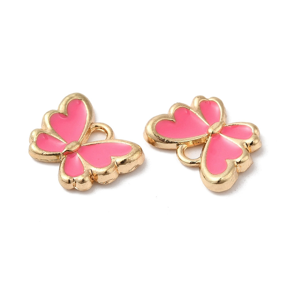 Enamel Butterfly Charms Mixed Colours 12mm 5 Pack | The Pink Bead Shop Canada