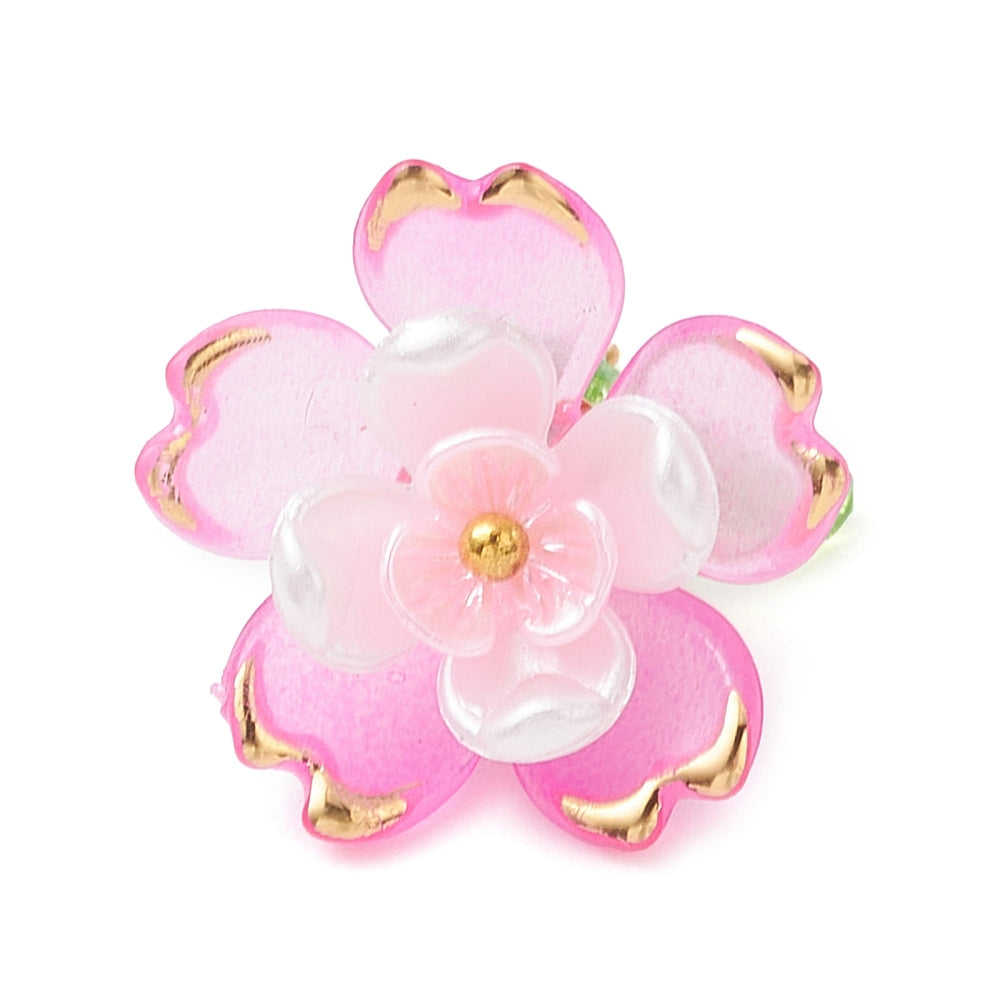 Floral Acrylic Charms with Glass Seed Beads | 5 Piece Set | The Pink Bead Shop Canada