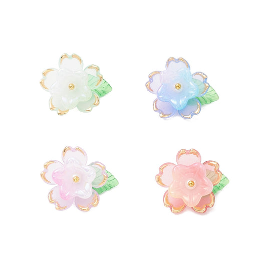 Acrylic Flower Charms with Shell Pearl | 4 Piece Set | The Pink Bead Shop Canada