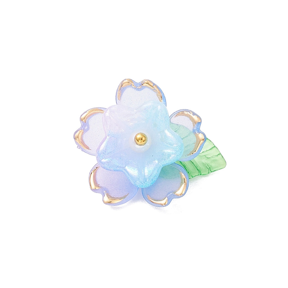 Acrylic Flower Charms with Shell Pearl | 4 Piece Set | The Pink Bead Shop Canada