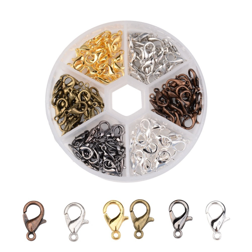 Mixed Metal Zinc Alloy Lobster Claw Clasps 12x7mm Assortment Box 120 Piece | The Pink Bead Shop Canada