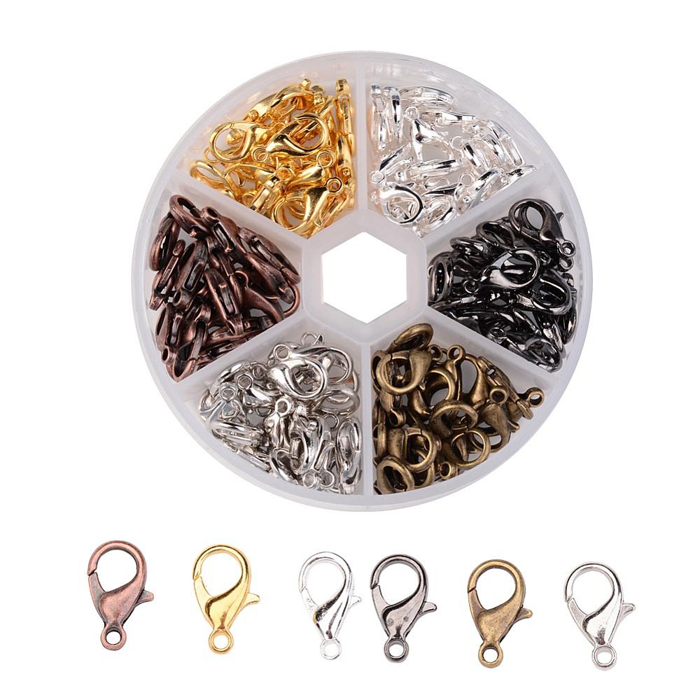 Mixed Metal Zinc Alloy Lobster Claw Clasps 10x6mm Assortment Box 240 Piece | The Pink Bead Shop Canada