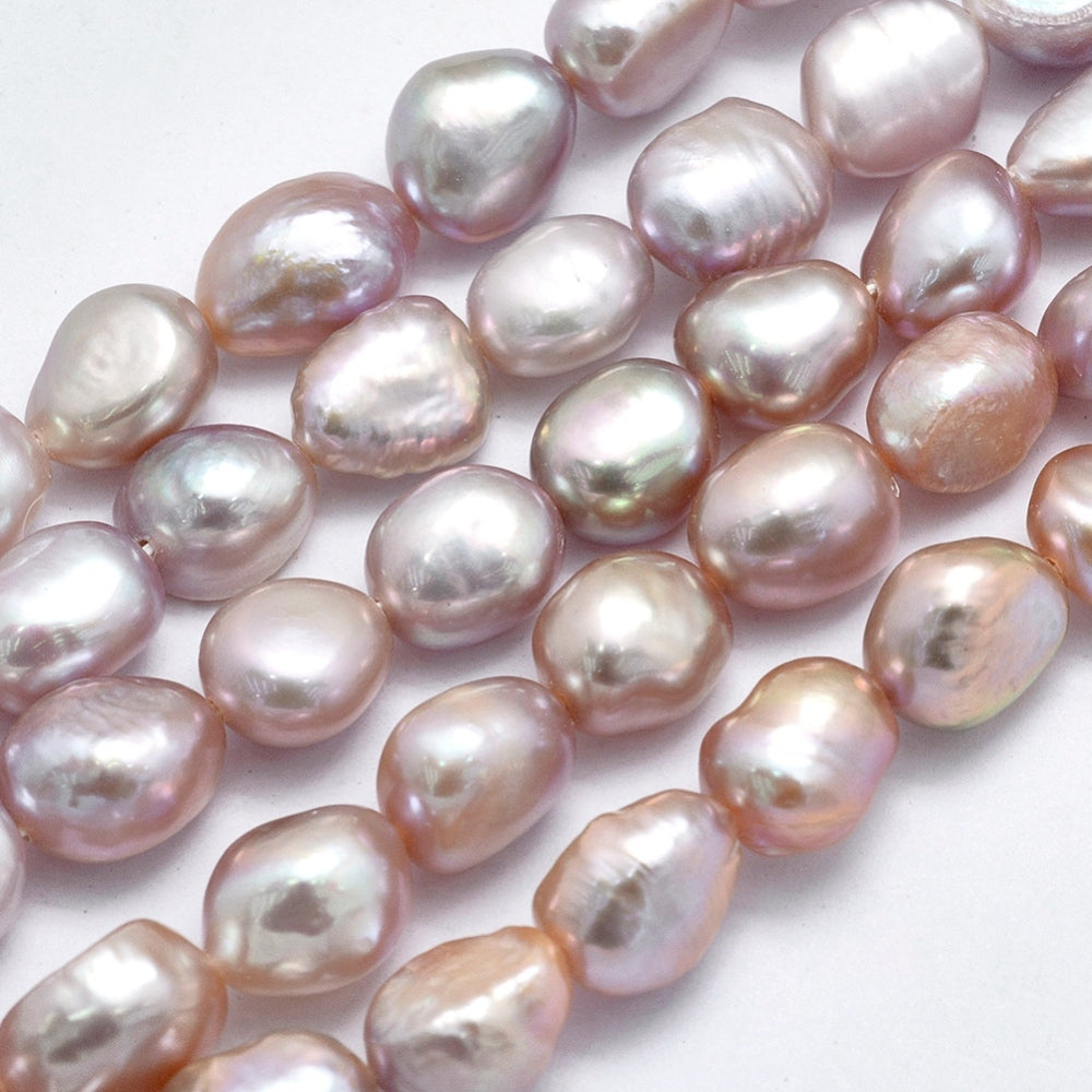 Natural Cultured Freshwater Pearl Beads – Thistle Oval Pearls The Pink Bead Shop