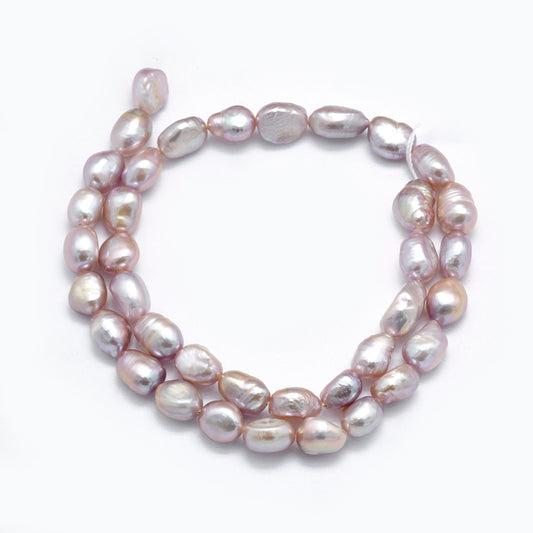 Natural Cultured Freshwater Pearl Beads – Thistle Oval Pearls The Pink Bead Shop