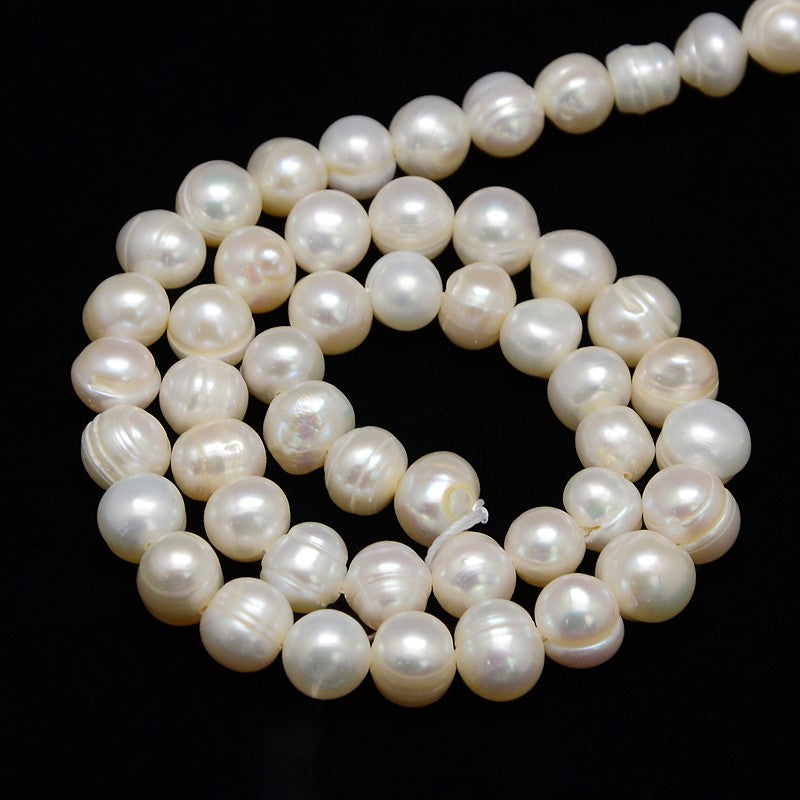 Freshwater Pearl Natural Cultured  Beads – 7–8mm Potato Shape (Approx. 46–48pcs/Strand)