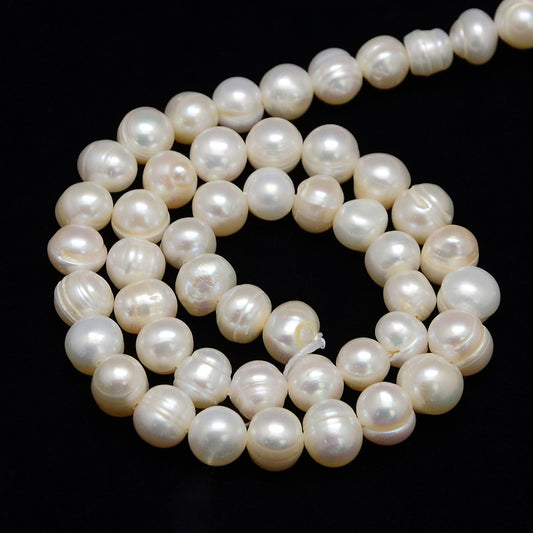 Natural Cultured Freshwater Pearl Beads – Creamy White Potato Pearls The Pink Bead Shop