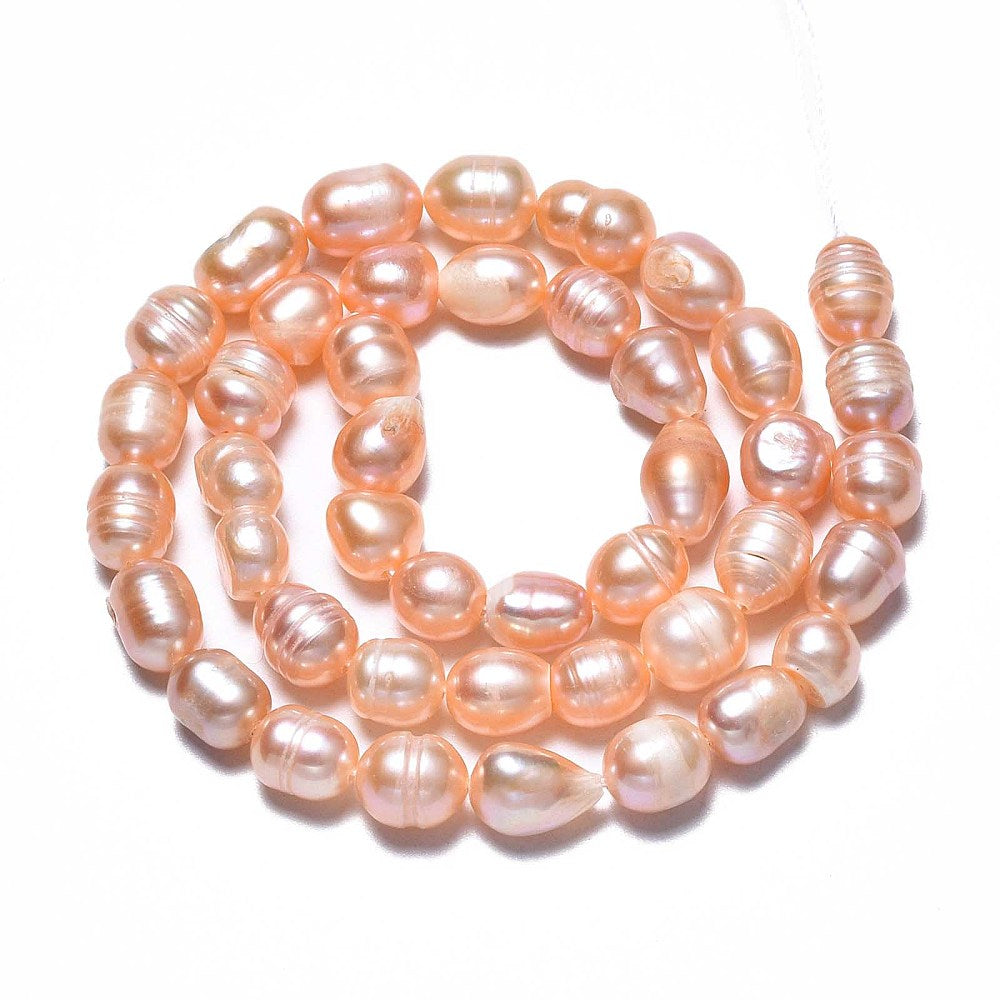 Pink Freshwater Pearl Beads Rice Shape 6–14mm | The Pink Bead Shop Canada
