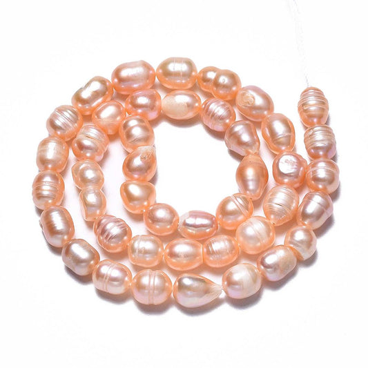 Pink Freshwater Pearl Beads Rice Shape 6–14mm | The Pink Bead Shop Canada