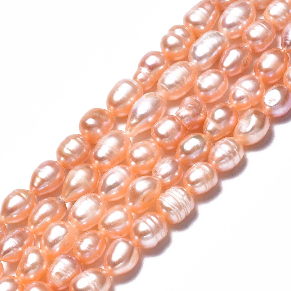 Pink Freshwater Pearl Beads Rice Shape 6–14mm | The Pink Bead Shop Canada