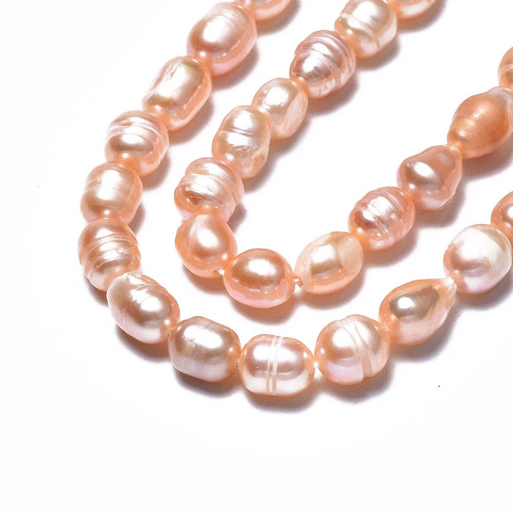 Pink Freshwater Pearl Beads Rice Shape 6–14mm | The Pink Bead Shop Canada