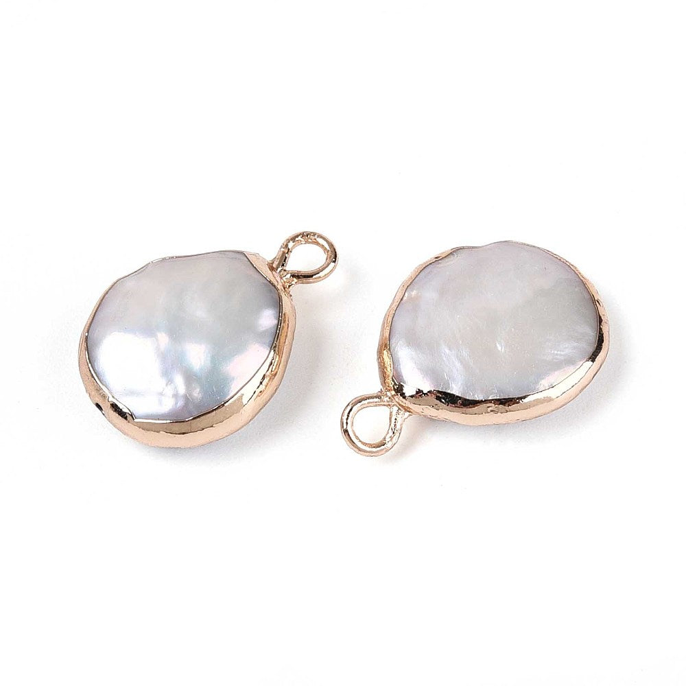 Keshi Freshwater Pearl Pendant – Snow White Baroque Pearl Charm | The Pink Bead Shop Canada