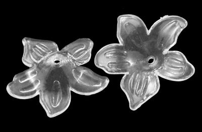 Bulk Acrylic Flower Beads – Transparent Mixed Colors 26.5×6mm | The Pink Bead Shop Canada