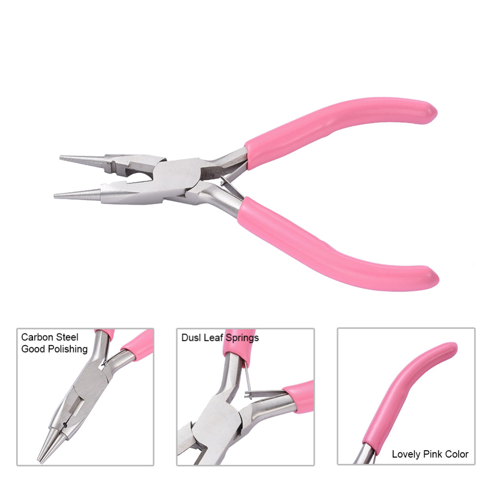 Pink Round Nose Jewelry Pliers – Carbon Steel | Wire Wrapping Tool | The Pink Bead Shop Canada