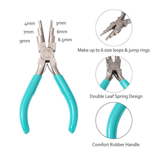 6-Step Bail Making Pliers – Multi-Size Wire Looping Pliers for Jewelry Making – 3–9.5mm Loop Forming Tool The Pink Bead Shop