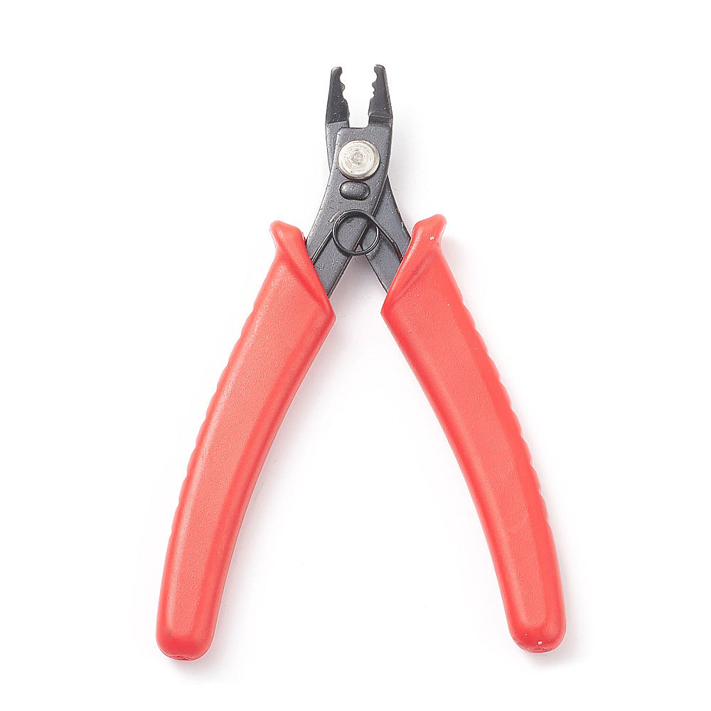Crimping Pliers for Jewelry Making – Crimp Bead Tool with Wire Cutter – Red Handle Jewelry Pliers The Pink Bead Shop