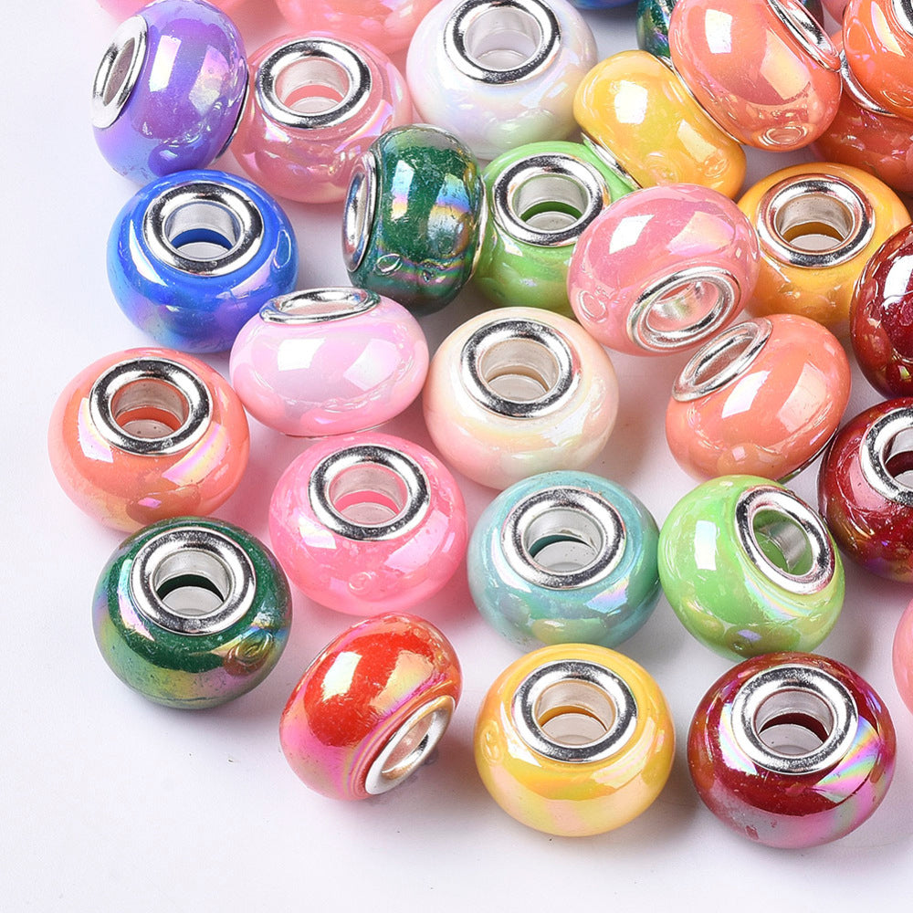 Bulk Mixed Colour Opaque Resin Large Hole Beads – 14mm | The Pink Bead Shop Canada
