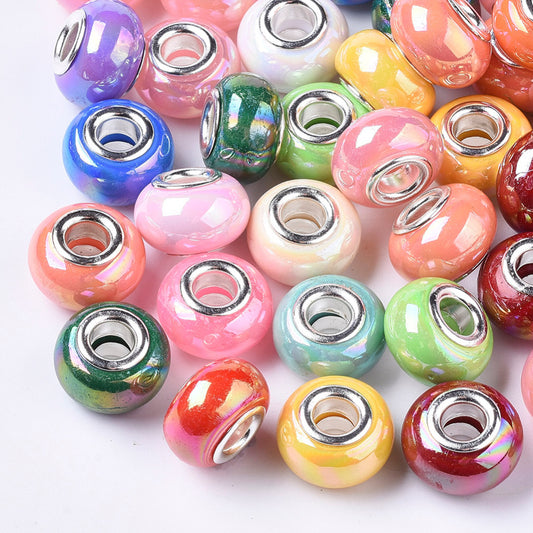 Bulk Mixed Colour Opaque Resin Large Hole Beads – 14mm | The Pink Bead Shop Canada