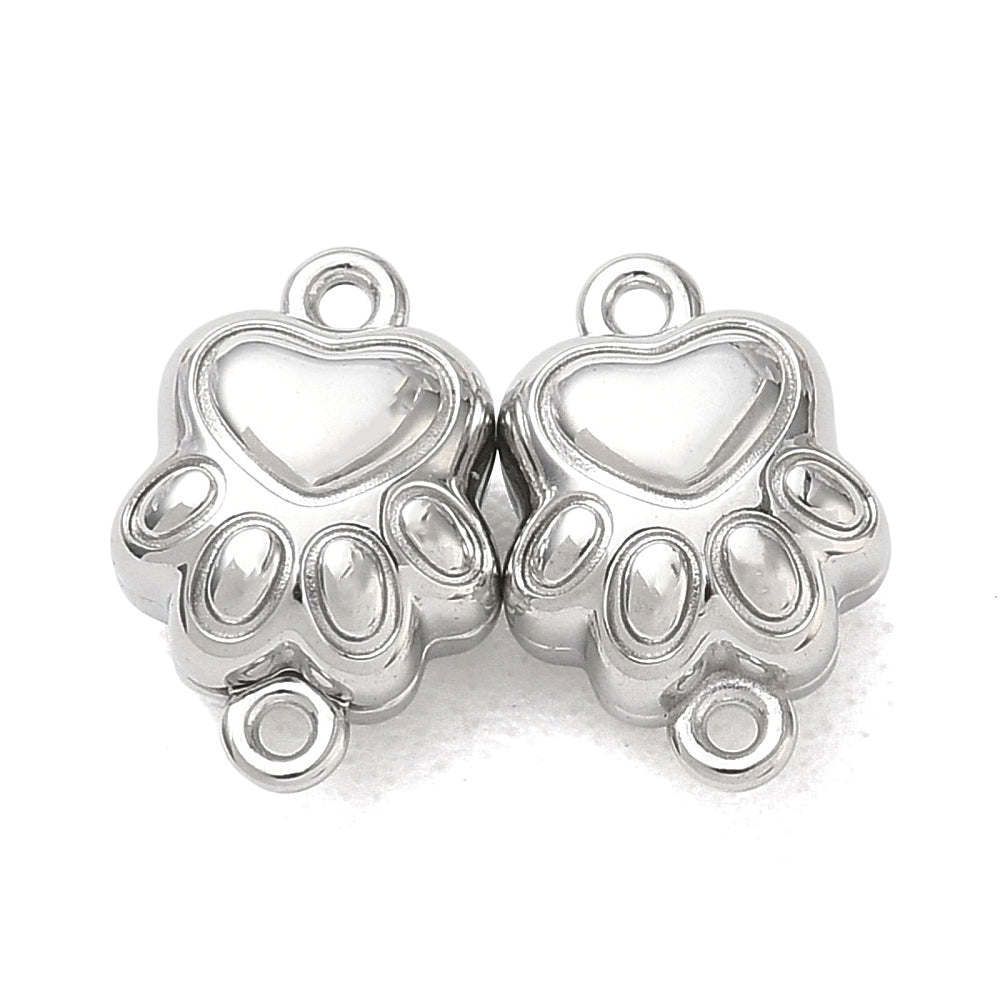 304 Stainless Steel Magnetic Paw Print Clasp – Pack of 1 | The Pink Bead Shop Canada