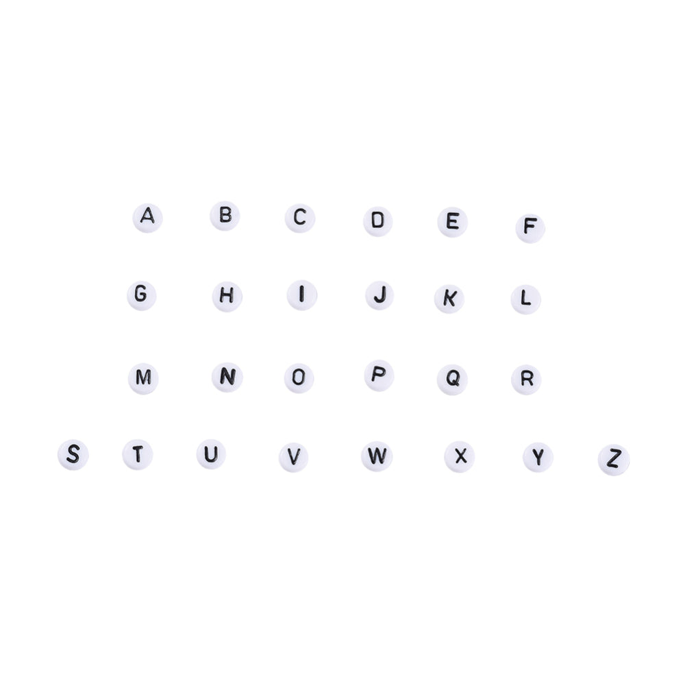 White Acrylic Alphabet Bead Box – A–Z Letters 7mm | The Pink Bead Shop Canada