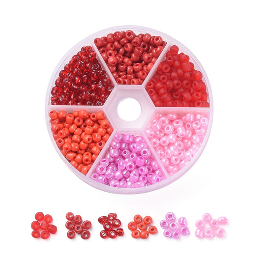 6/0 Glass Seed Beads Red & Pink Mix – 60g Box | The Pink Bead Shop Canada
