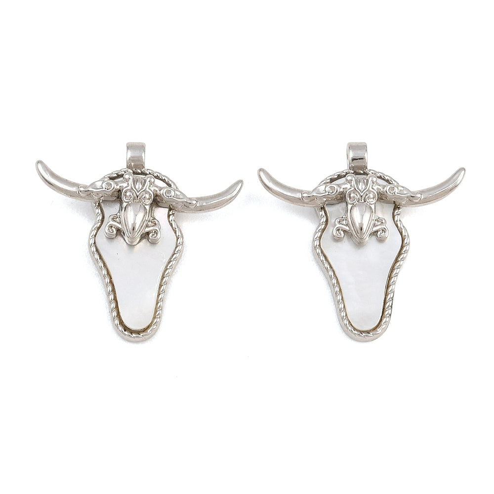 304 Stainless Steel Longhorn Bull Shell Pendant – 21.5mm | The Pink Bead Shop Canada