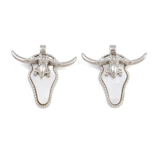 304 Stainless Steel Longhorn Bull Shell Pendant – 21.5mm | The Pink Bead Shop Canada