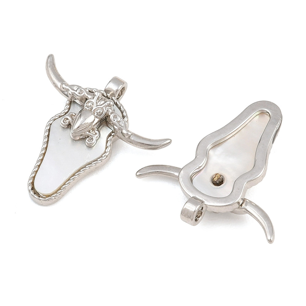 304 Stainless Steel Longhorn Bull Shell Pendant – 21.5mm | The Pink Bead Shop Canada