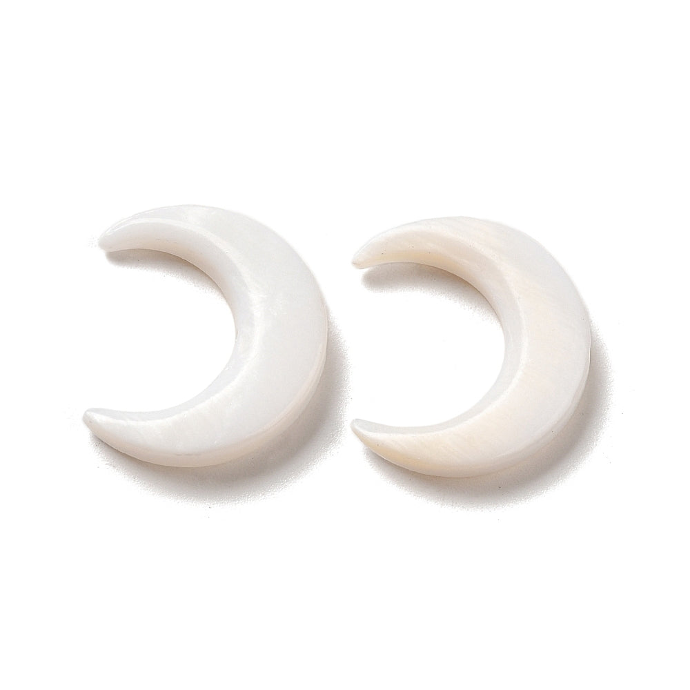 Natural White Shell Moon Beads 20x17mm – 2 Pack | The Pink Bead Shop Canada