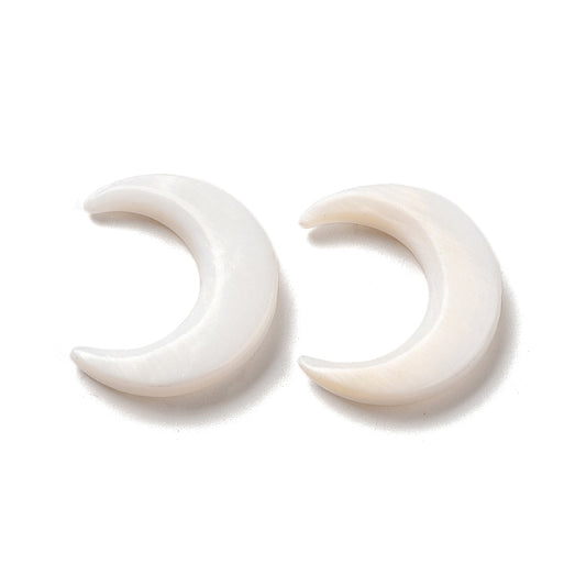 Natural White Shell Moon Beads 20x17mm – 2 Pack | The Pink Bead Shop Canada
