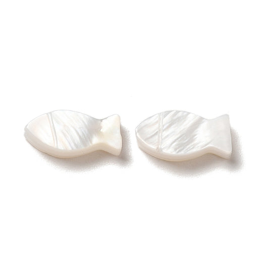 Natural White Shell Fish Beads 10x5mm – 2 Pack | The Pink Bead Shop Canada