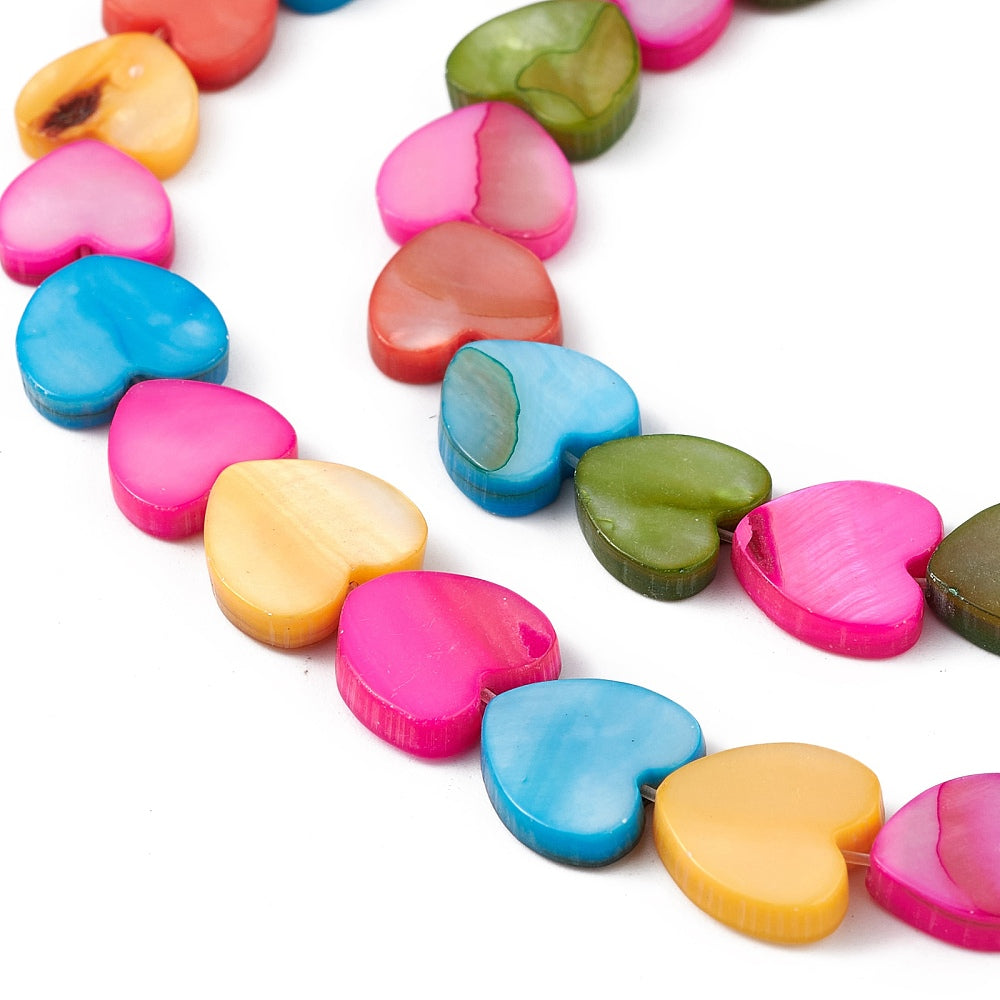 Freshwater Shell Beads – Mixed Shapes (Hearts, Leaves & Teardrops) The Pink Bead Shop