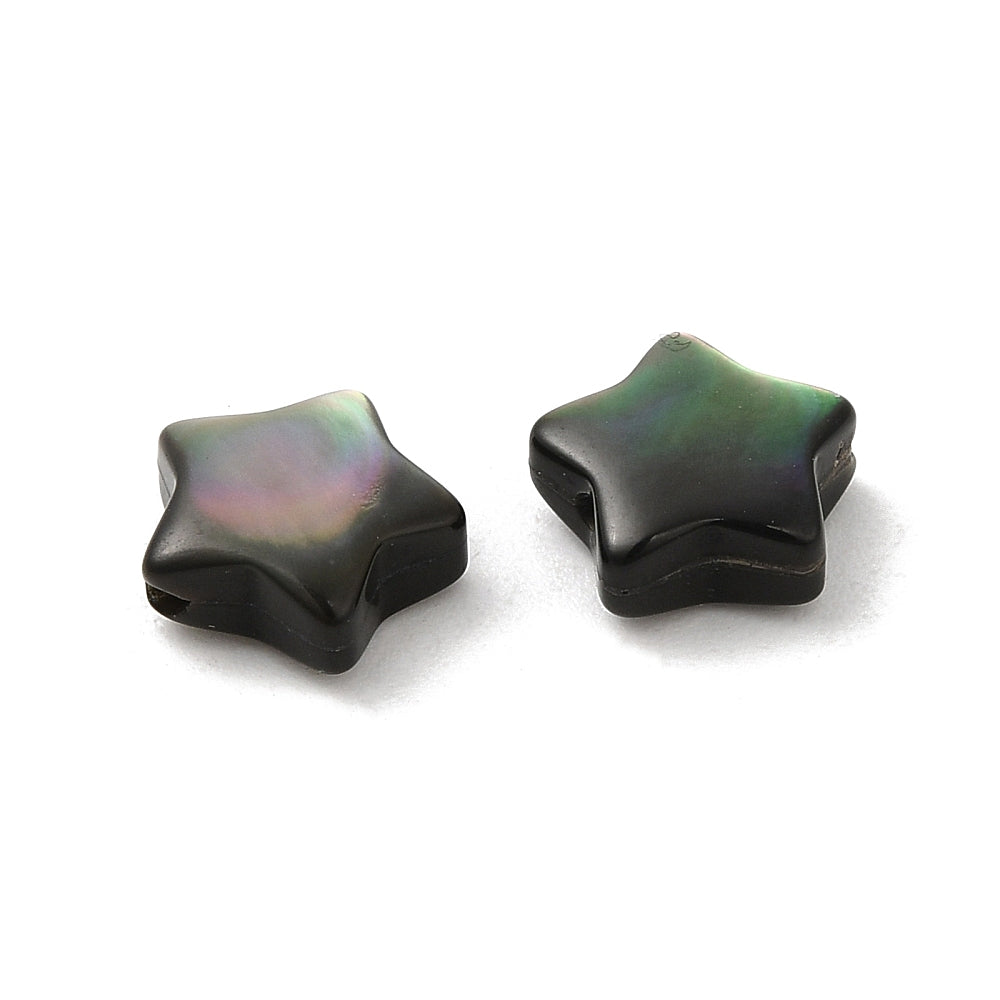 Natural Black Lip Shell Star Beads 8mm – 2 Pack | The Pink Bead Shop Canada