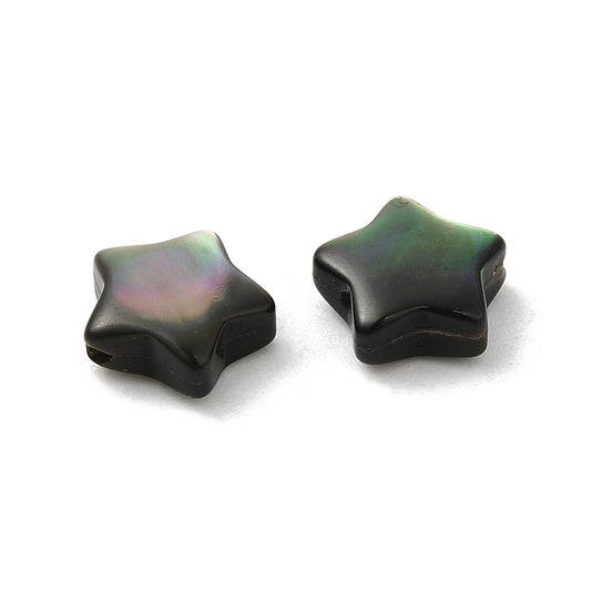 Natural Black Lip Shell Star Beads 8mm – 2 Pack | The Pink Bead Shop Canada