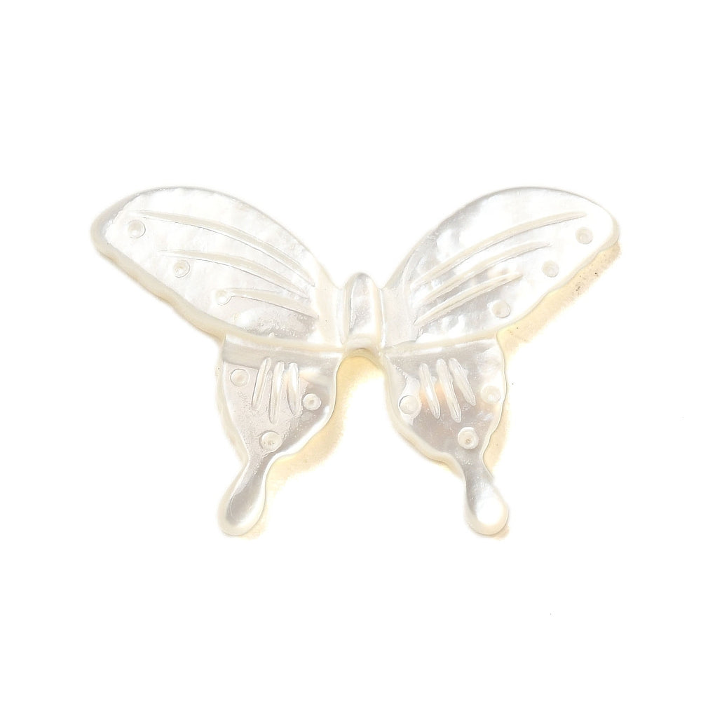 Natural White Shell Butterfly Beads 20x30mm – Sold Individually | The Pink Bead Shop Canada