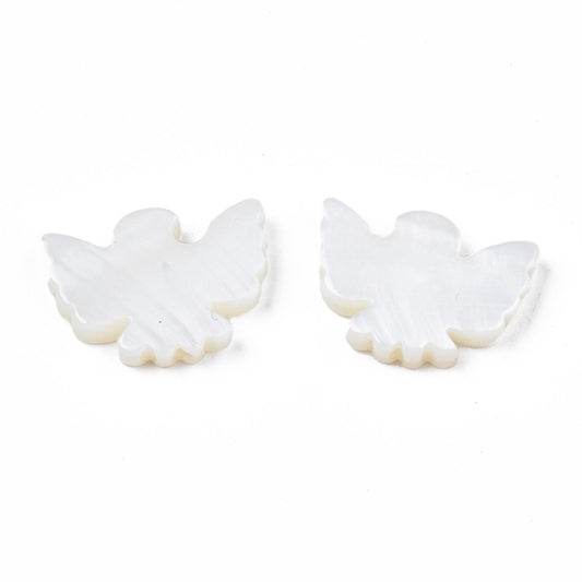 Freshwater Shell Bird Beads – WhiteSmoke, 17×13×3mm 2 Pack The Pink Bead Shop